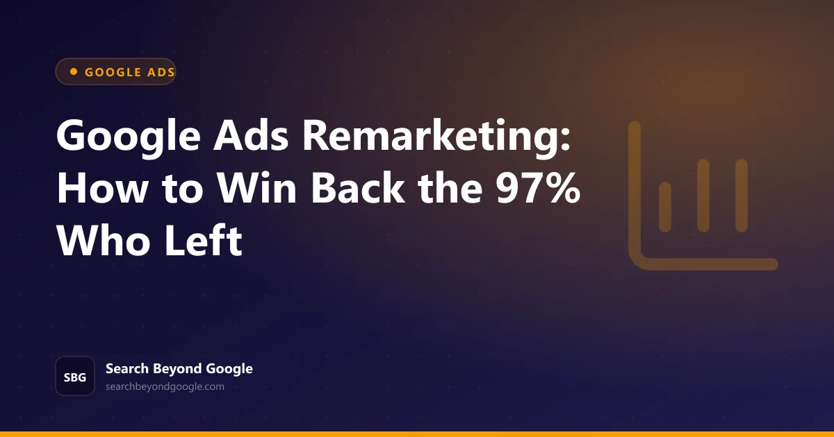 Google Ads Remarketing: How to Win Back the 97% Who Left — Google Ads featured graphic by Search Beyond Google